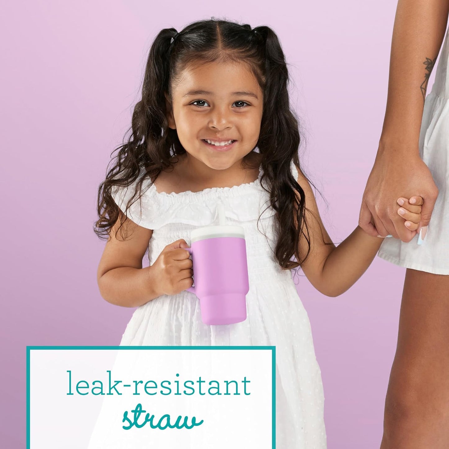 Infantino My 1st Tumbler – Adorable Miniature Tumbler with Leak-Resistant Straw and Toddler-Friendly Handle, Encourages Hydration, Easy to Clean, (266 ml), Lilac