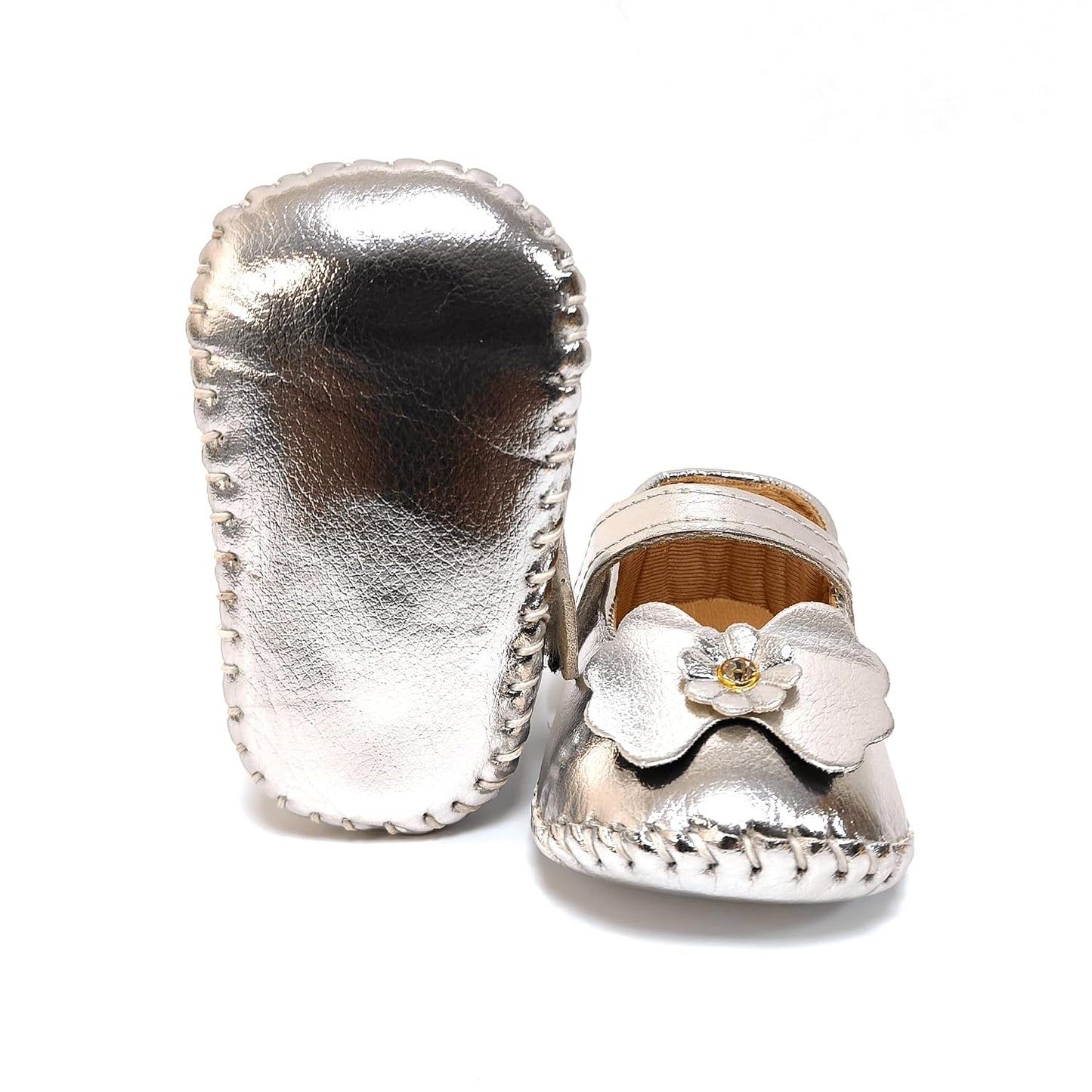 Nuluv Infant Girl's Kids Shoes Booties for Baby Girls |1 Pair| Silver