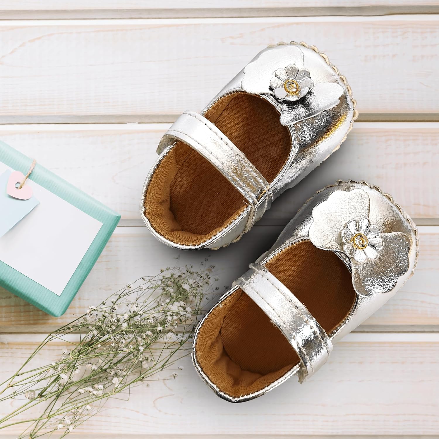Nuluv Infant Girl's Kids Shoes Booties for Baby Girls |1 Pair| Silver