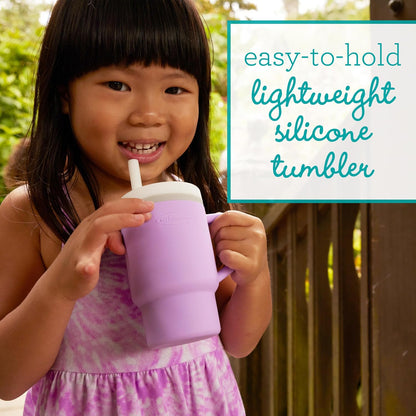 Infantino My 1st Tumbler – Adorable Miniature Tumbler with Leak-Resistant Straw and Toddler-Friendly Handle, Encourages Hydration, Easy to Clean, (266 ml), Lilac