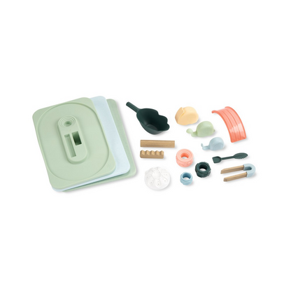 Skip Hop Discoverosity 3-in-1 Toddler Sensory Table for Kids with 13 Nature-Inspired Sensory Tools 8-Page Activity Guide 2 Bins and 2 Convertible lids, Age 18m+