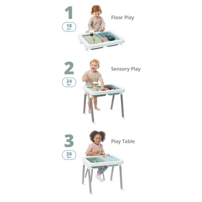 Skip Hop Discoverosity 3-in-1 Toddler Sensory Table for Kids with 13 Nature-Inspired Sensory Tools 8-Page Activity Guide 2 Bins and 2 Convertible lids, Age 18m+