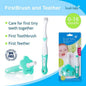 Brush Baby White & Teal My First brush & Teether Set || Birth+ to 18months