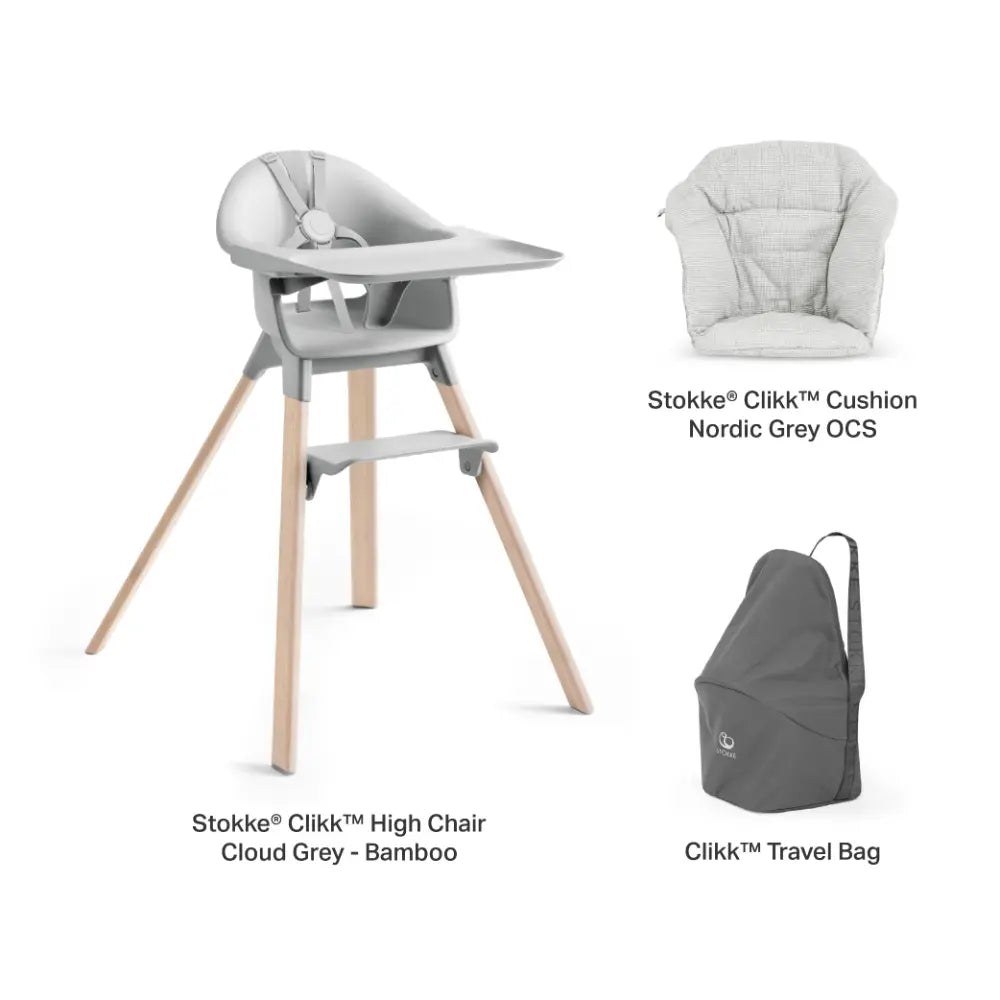 Stokke Clikk High Chair Bamboo - Fjord Blue