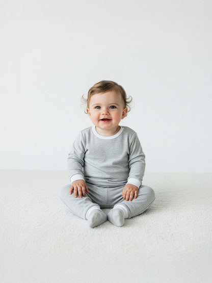 Malabar Baby Toddler & Big Kid Cotton Knit PJ Set (Erawan Grey)