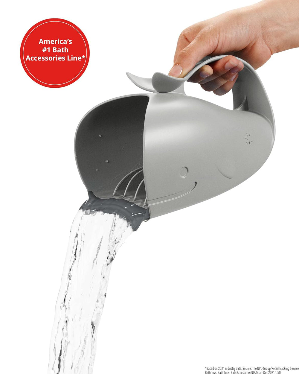 Skip Hop Moby Waterfall Bath Rinser, Grey, 1 Count (Pack of 1) (235052)