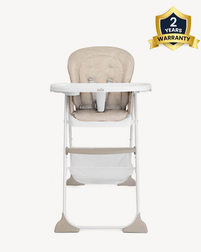 Joie Mimzy Snacker High Chair for Baby-Feeding Chair with A One-Hand Fold, 3-Position Seat Recline & 5-Point Harness System (6 Months to 15 Kg) Cosmo Tan