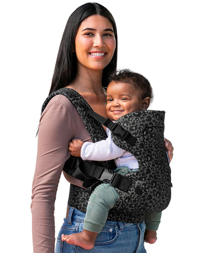 Infantino Flip 4-in-1 Convertible Carrier with Adjustable Ergonomic seat, Head Support, Shoulder Straps, and Waist Belt, 4 Ways to Carry, Can Carry (3.6-14.5 Kgs), Leopard