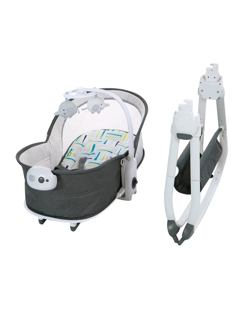 Mastela 6 in 1 Multi-Function Bassinet with 3 Point Harness and 3 Height Adjustment Removable Music and Vibration Unit