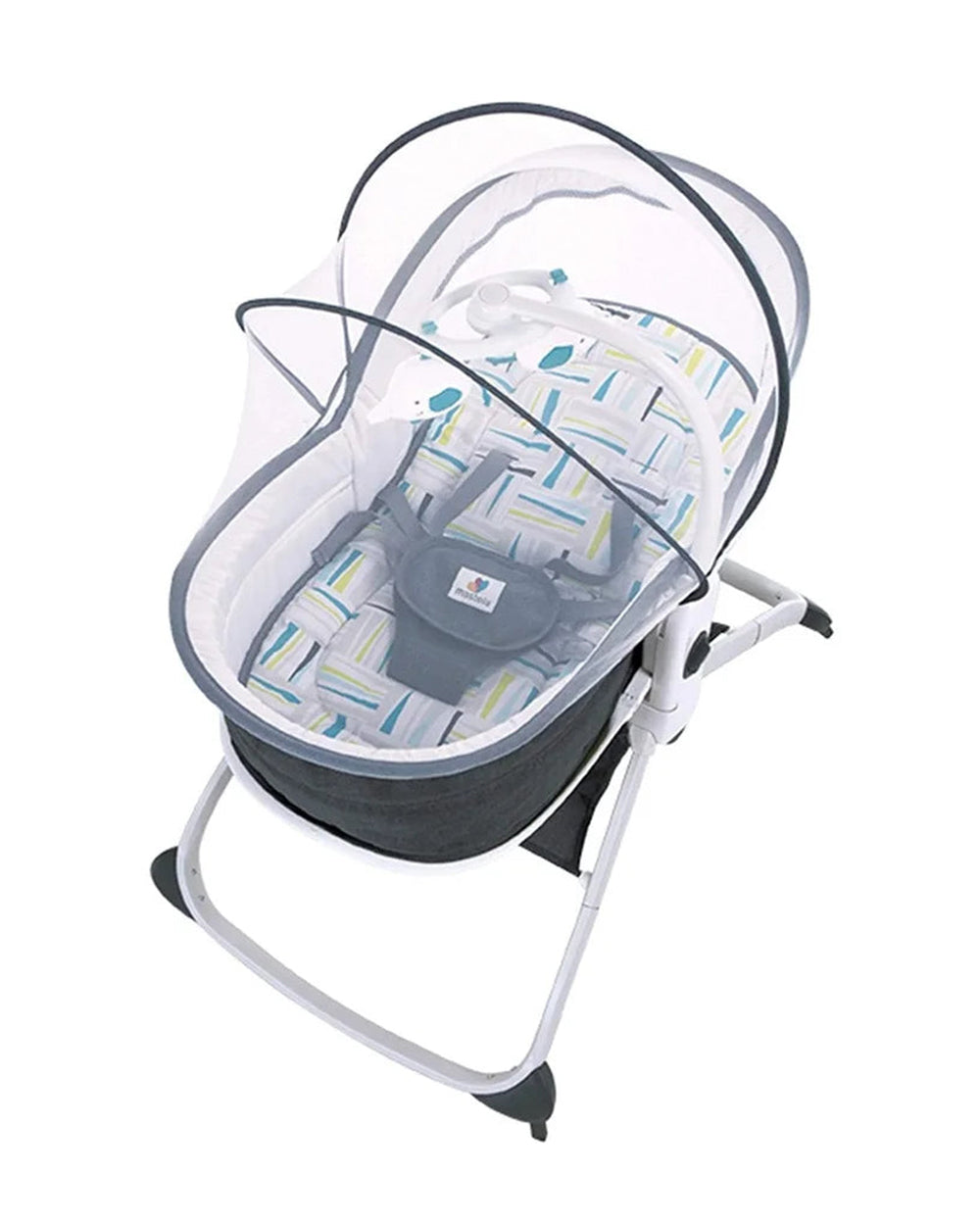 Mastela 6 in 1 Multi-Function Bassinet with 3 Point Harness and 3 Height Adjustment Removable Music and Vibration Unit
