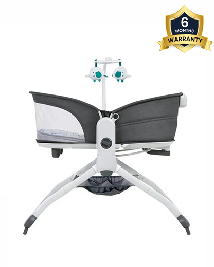 Mastela 6 in 1 Multi-Function Bassinet with 3 Point Harness and 3 Height Adjustment Removable Music and Vibration Unit