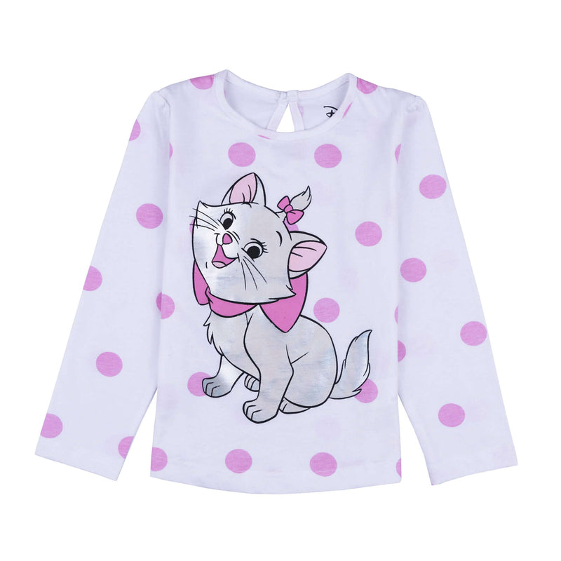 Disney Marie Full Sleeve T-Shirt AOP Polka Dot Printed With Back Keyhole