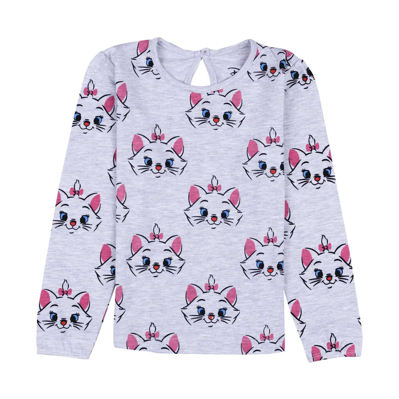 Disney Marie Round Neck AOP Full Sleeve T-Shirt With Back Keyhole and Elasticated Sleeve
