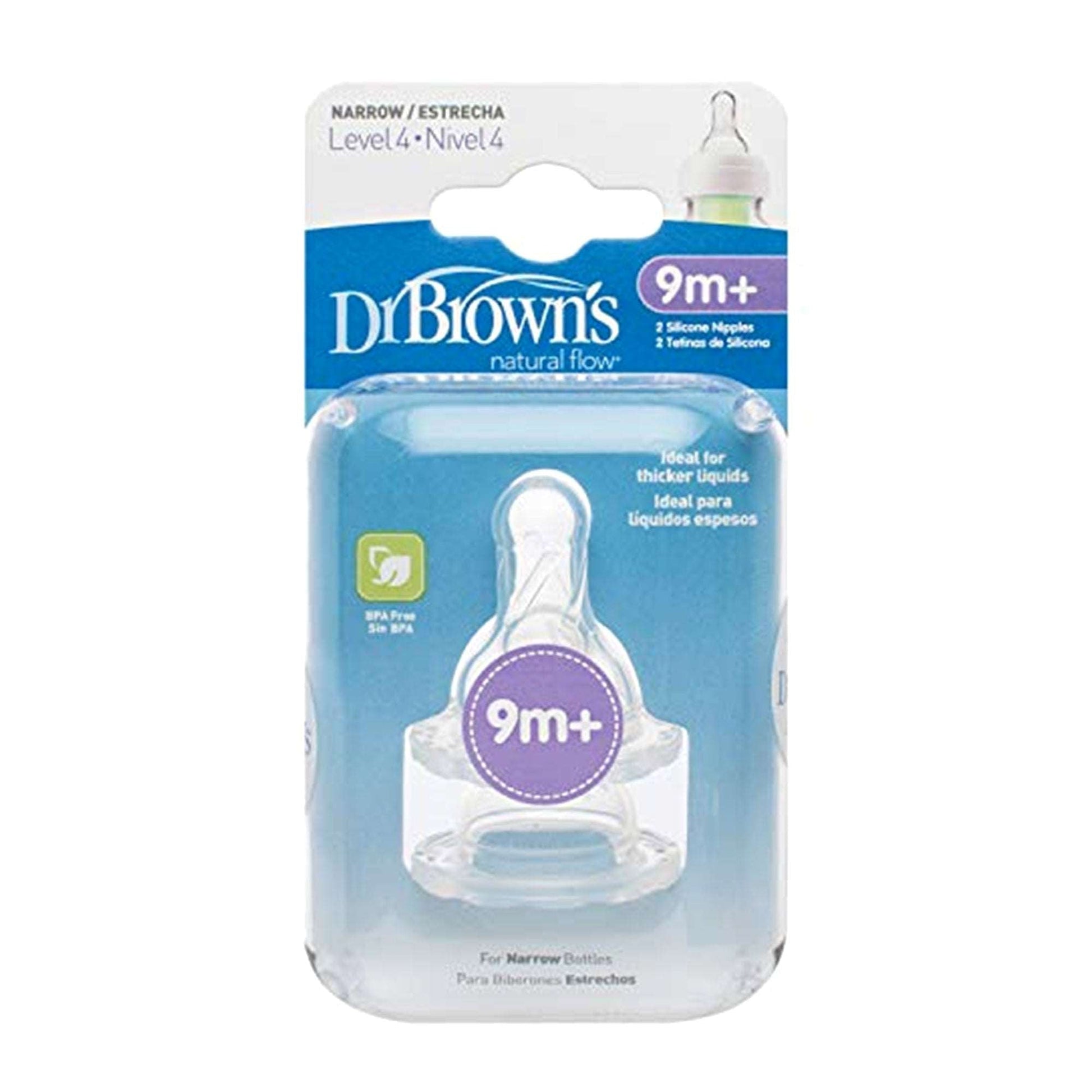 Dr.Brown's Level 4 Silicone Narrow Nipple || Pack of 2