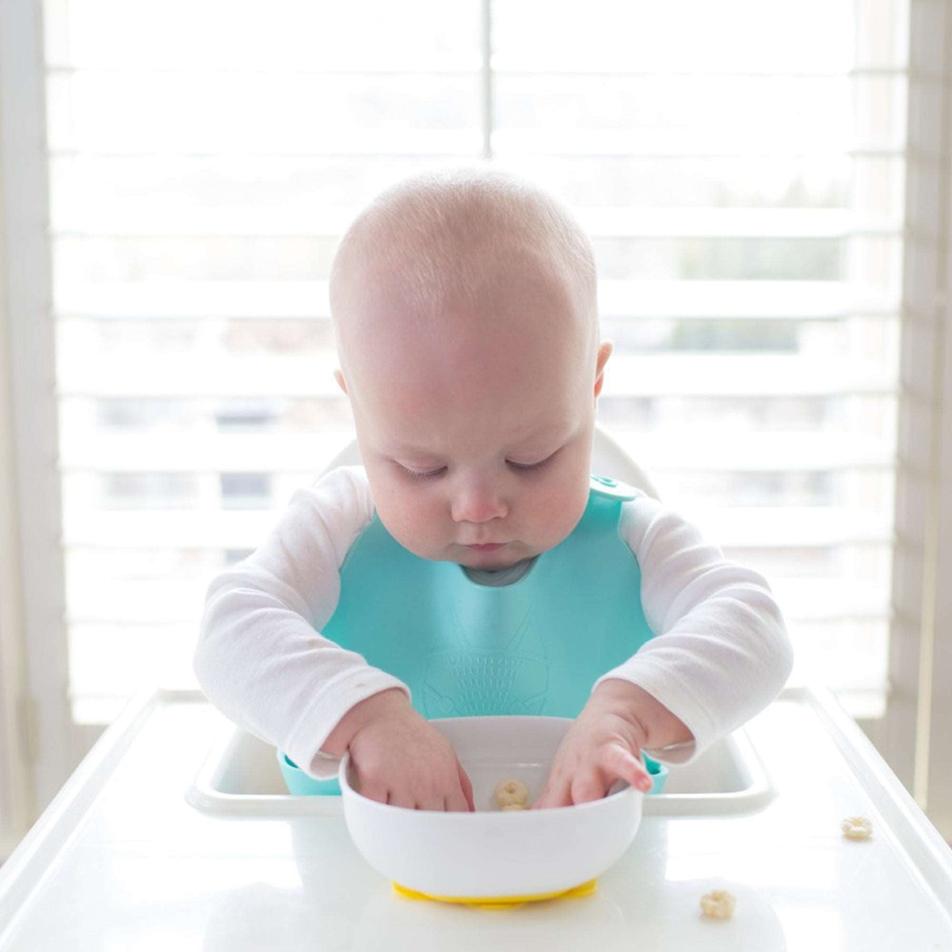Dr.Brown's No-Slip Suction Bowls 2-Pack Weaning Blue & Yellow 4M To 24M - Distressed
