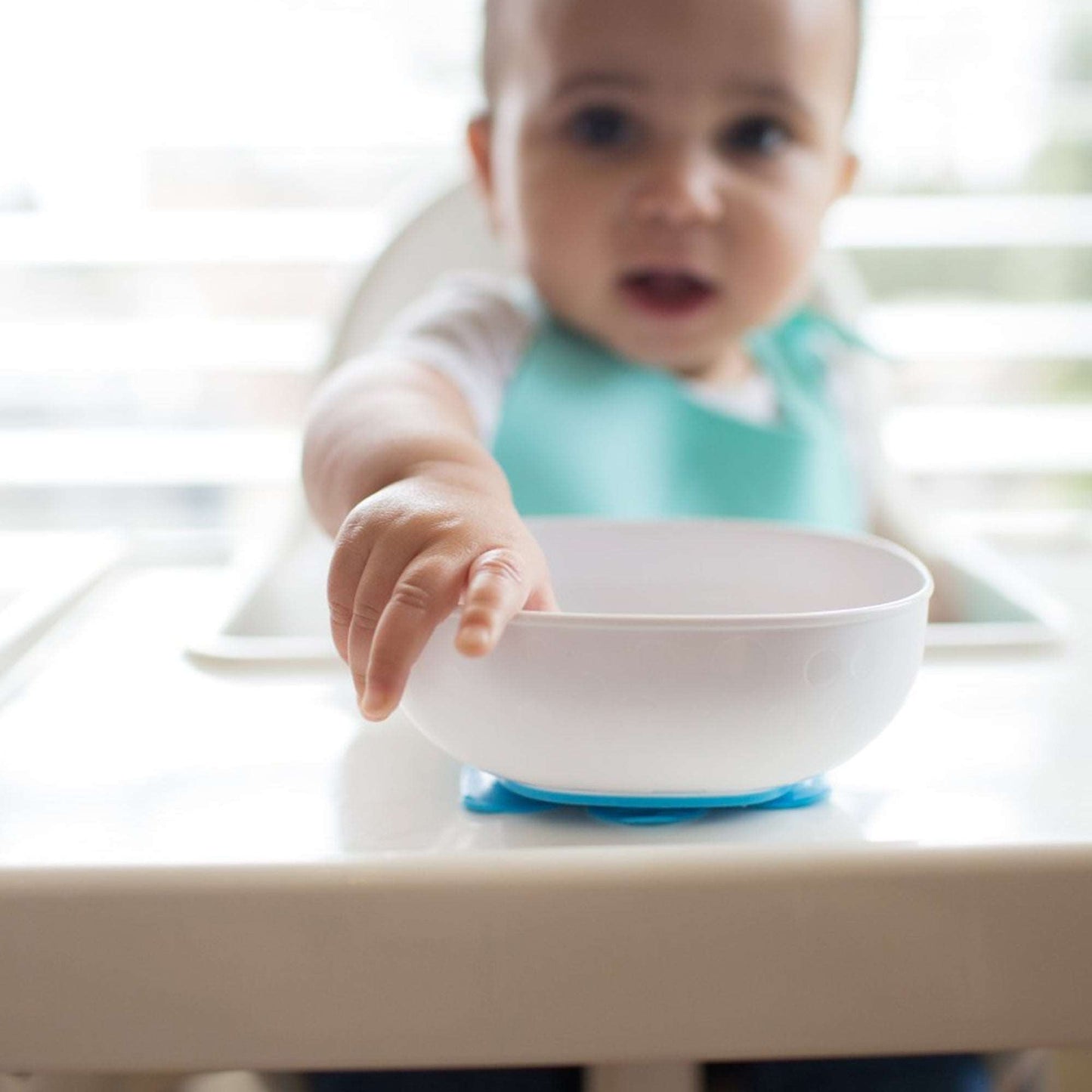 Dr.Brown's No-Slip Suction Bowls 2-Pack Weaning Blue & Yellow 4M To 24M - Distressed