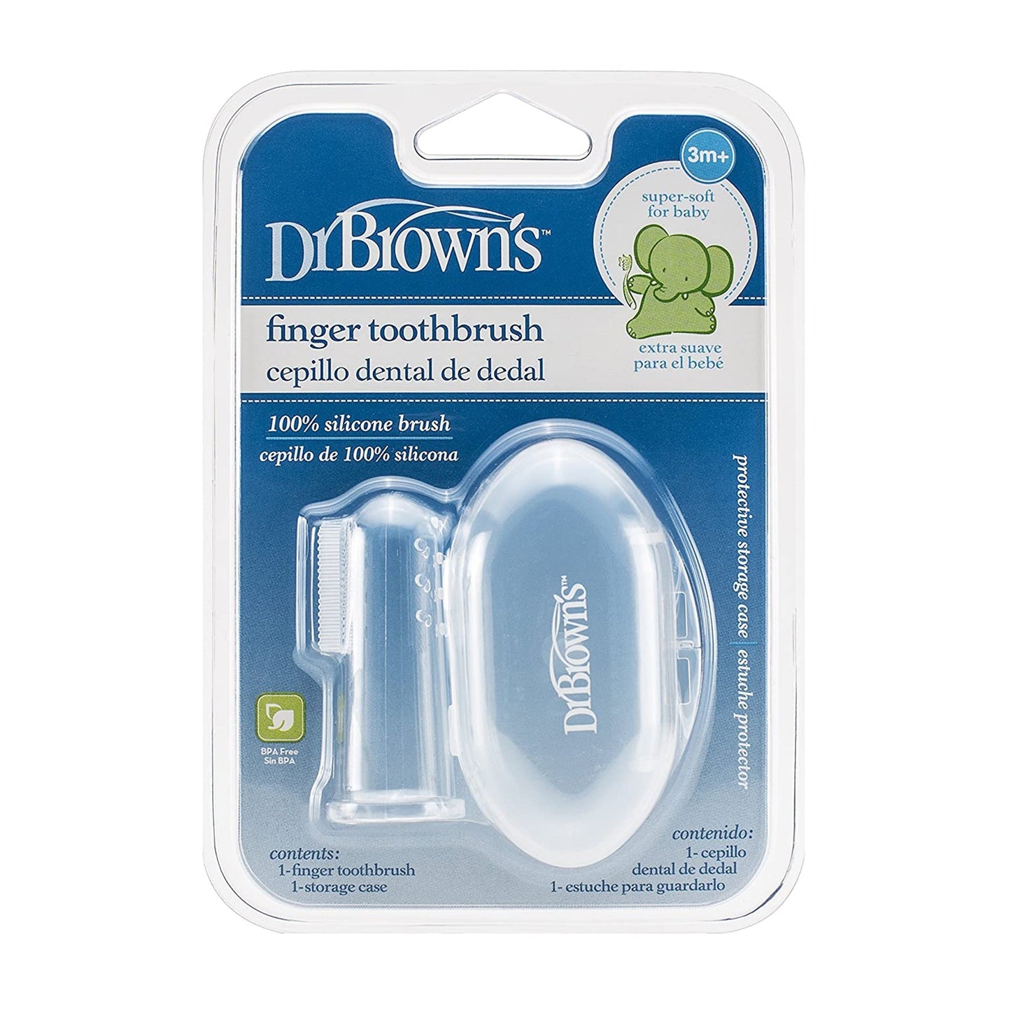 Dr.Brown's Silicone Finger Toothbrush with case || Used for 3months to 12months