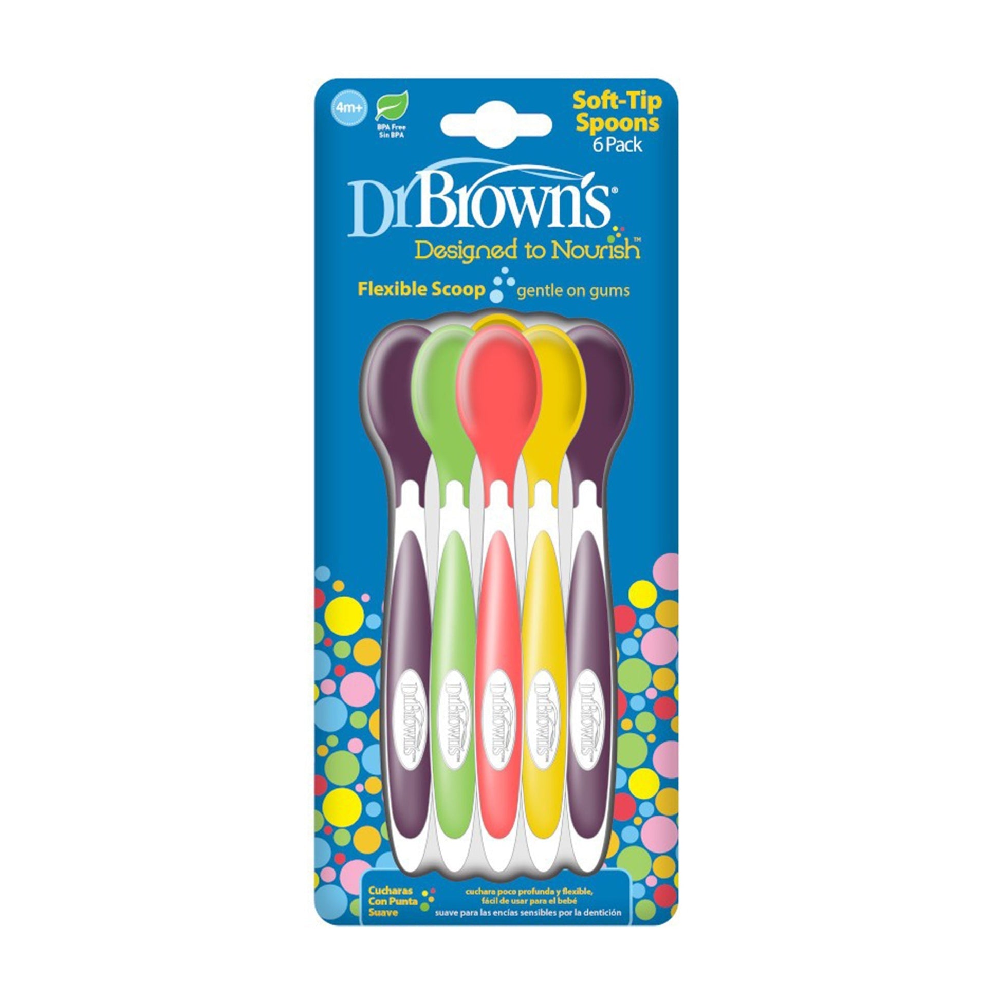 Dr. Brown's Soft Tip Spoons 6-Pack (4 to 12 Months) Multicolor - Open Box
