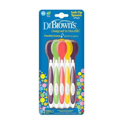 Dr. Brown's Soft Tip Spoons 6-Pack (4 to 12 Months) Multicolor - Open Box