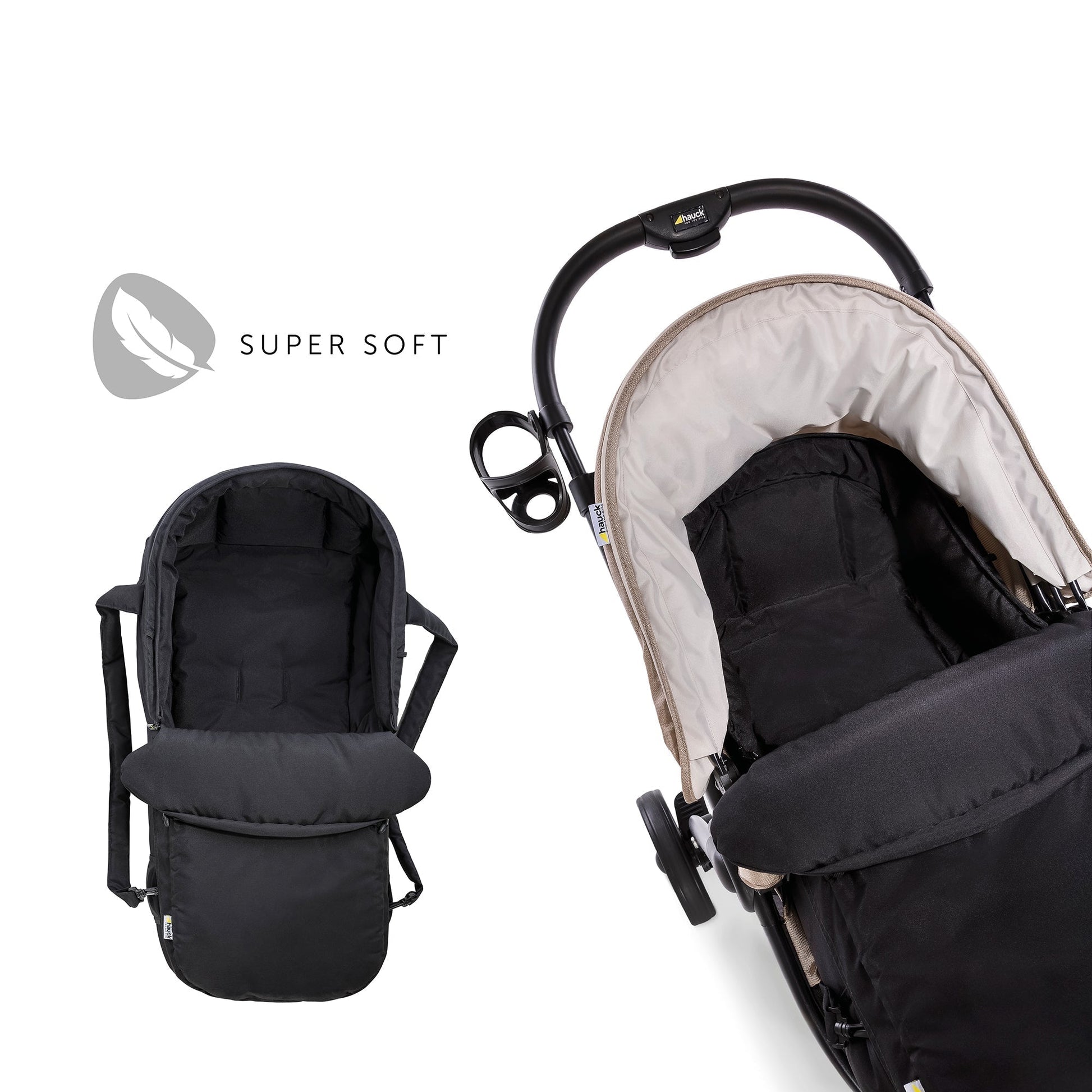 Hauck 2 in1 Carrycot Fashion-Black Birth+ to 9months