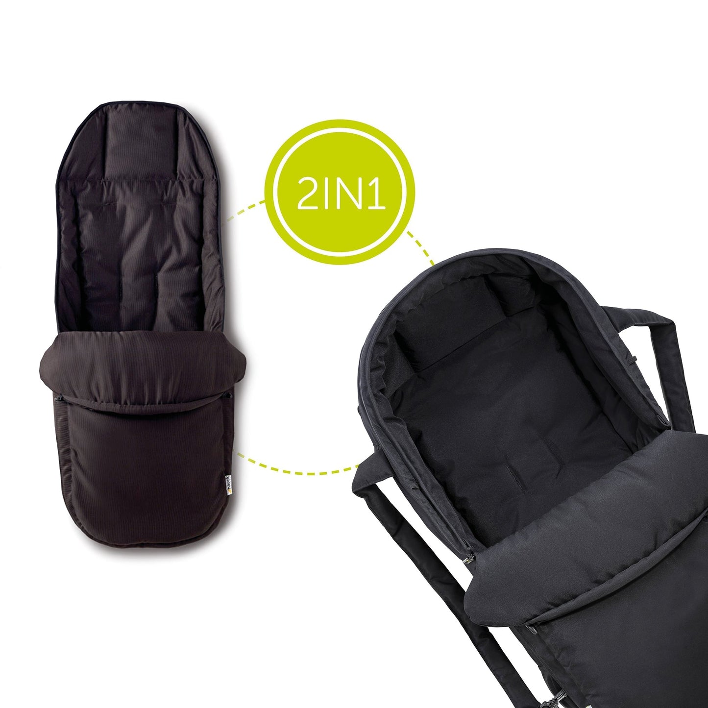 Hauck 2 in1 Carrycot Fashion-Black Birth+ to 9months