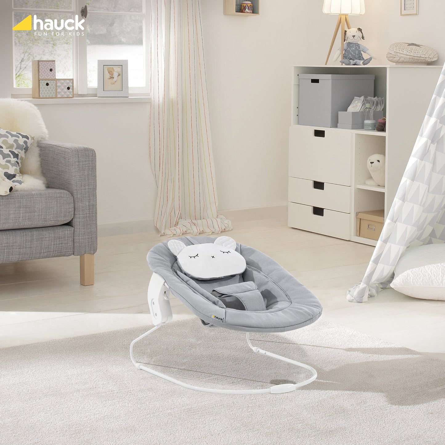 Hauck Alpha Bouncer 2in1 Rocker & Bouncer Light Grey Birth+ to 6 months