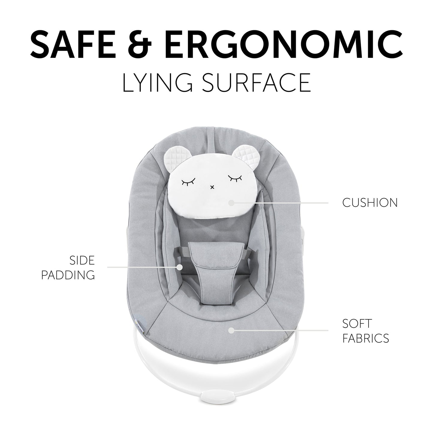 Hauck Alpha Bouncer 2in1 Rocker & Bouncer Light Grey Birth+ to 6 months