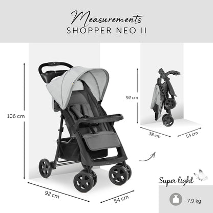 Hauck Grey Shopper Neo Stroller Birth+ to 48months