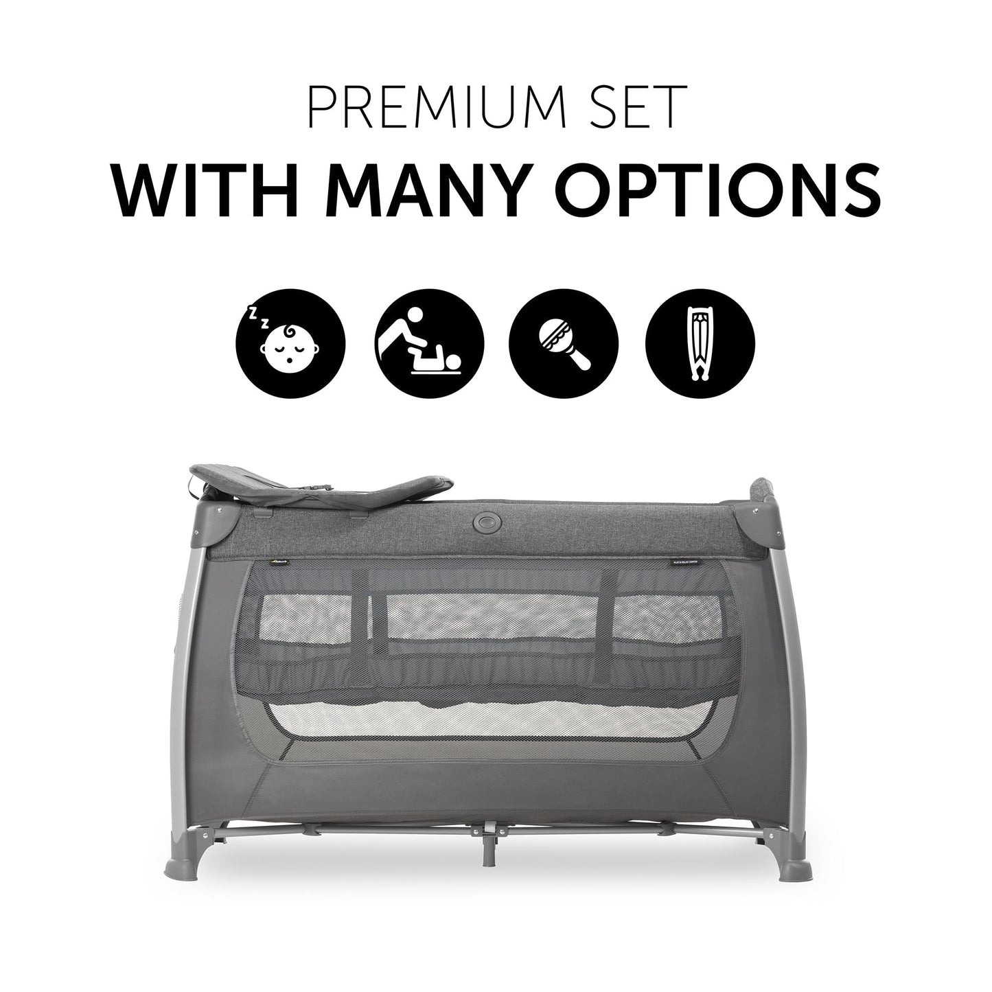 Hauck Play N Relax Center Playard Charcoal Birth+ to 36M