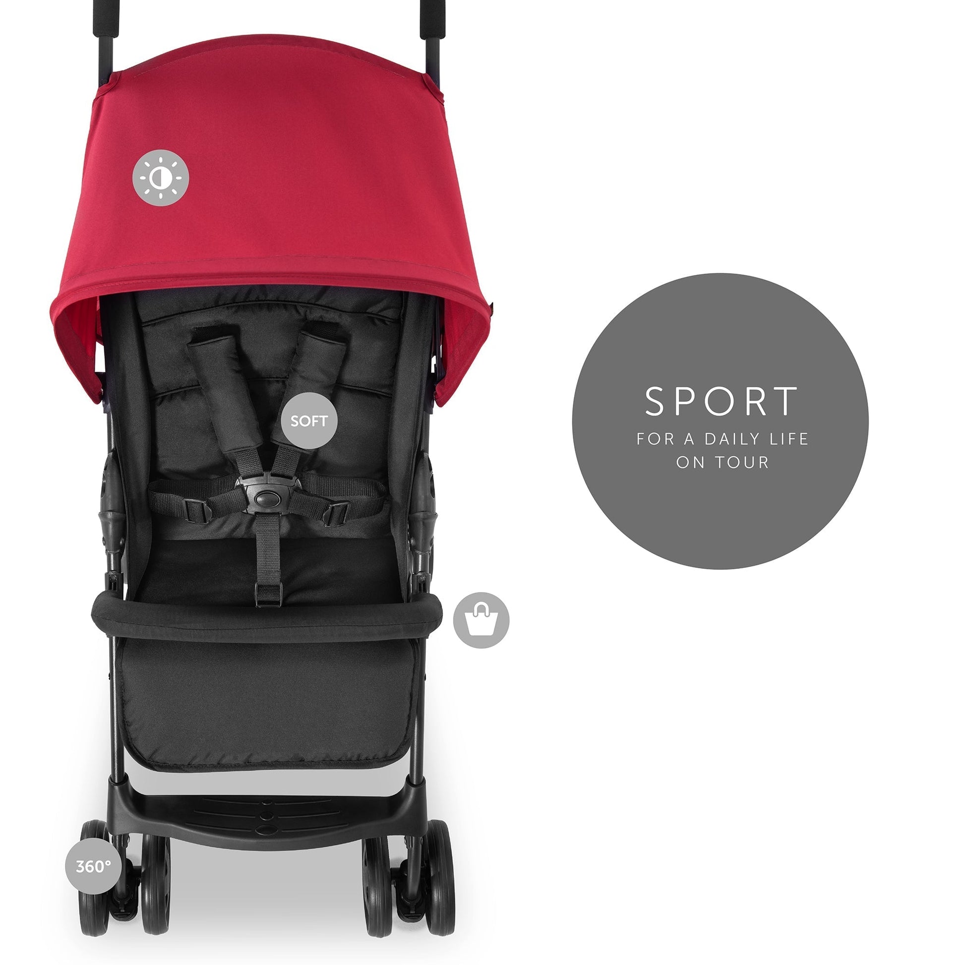 Hauck Red Color Sport Stroller Birth+ to 36months