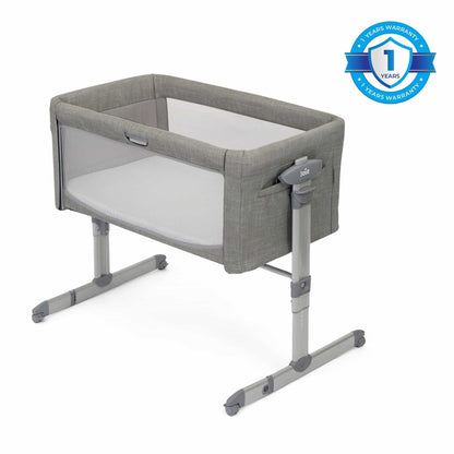 Joie Roomie Glide Bassinet - Fashion Foggy Grey - Birth+ To 9Months - Distress Box - Distressed