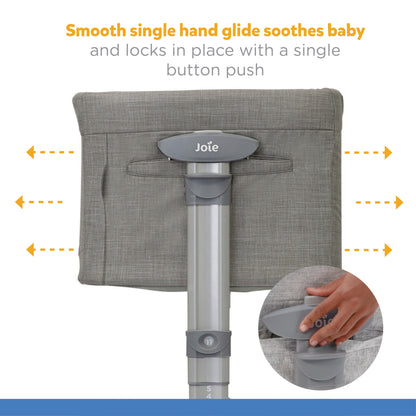 Joie Roomie Glide Bassinet - Fashion Foggy Grey - Birth+ To 9Months - Distress Box - Distressed