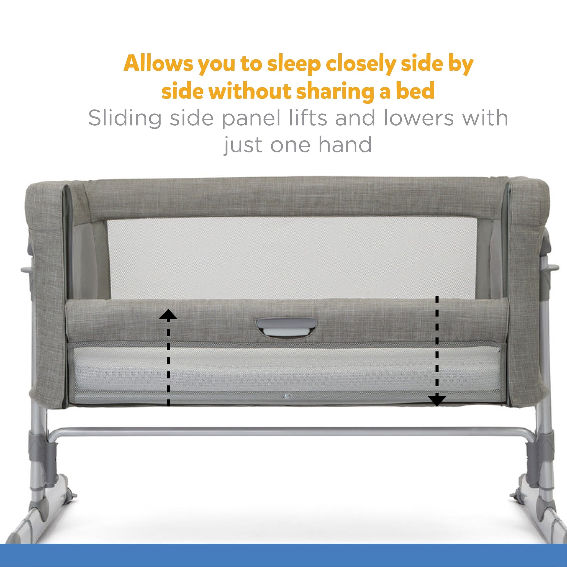 Joie Roomie Glide Bassinet - Fashion Foggy Grey - Birth+ To 9Months - Distress Box - Distressed