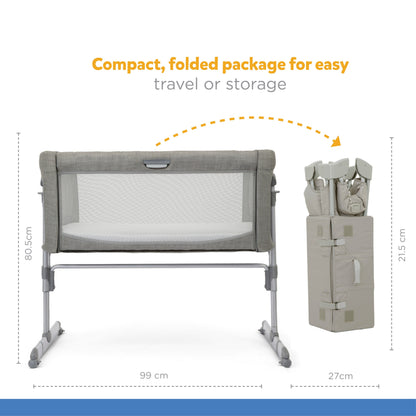 Joie Roomie Glide Bassinet - Fashion Foggy Grey - Birth+ To 9Months - Distress Box - Distressed