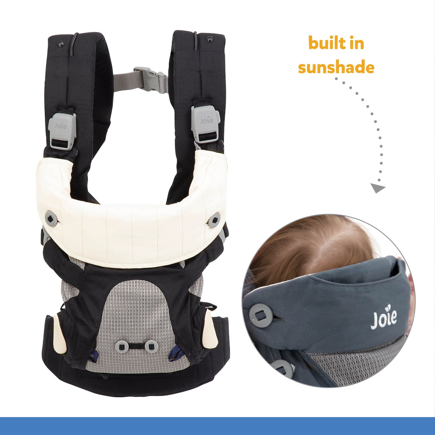 Joie Savvy Black Baby Carrier || Fashion- Black Papper || Birth+ To 48Months || Distress Box - Distressed