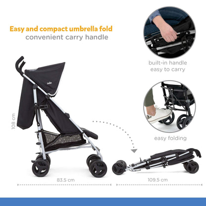 Joie Rapid Stroller-Birth to 36months (Skewed Lines Caviar) || Distress Box - Distressed
