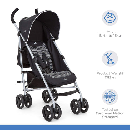 Joie Rapid Stroller-Birth to 36months (Skewed Lines Caviar) || Distress Box - Distressed