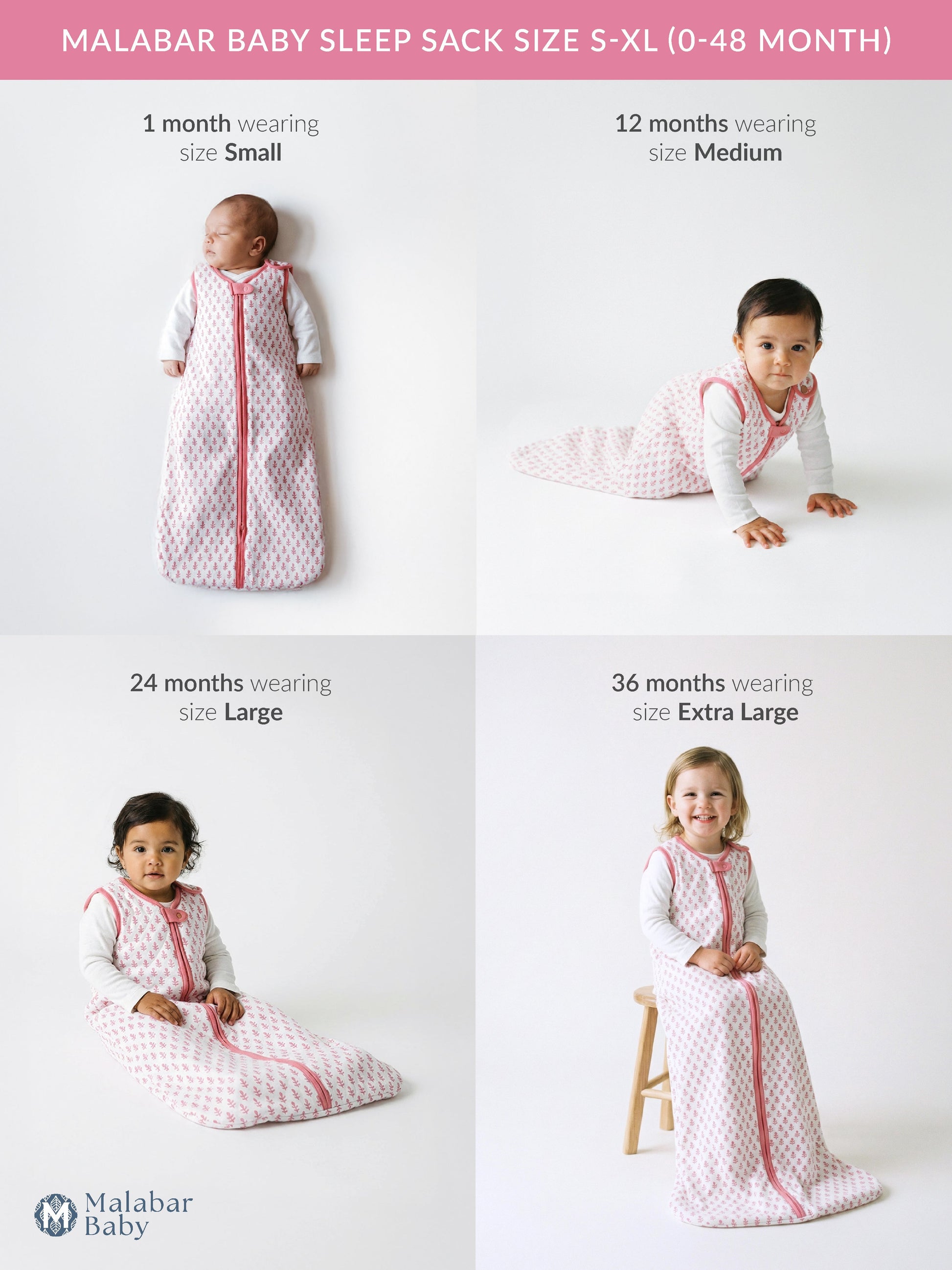 Malabar Baby TOG 0.6 (Lightweight) - Pink City Wearable Baby Sleep Sack
