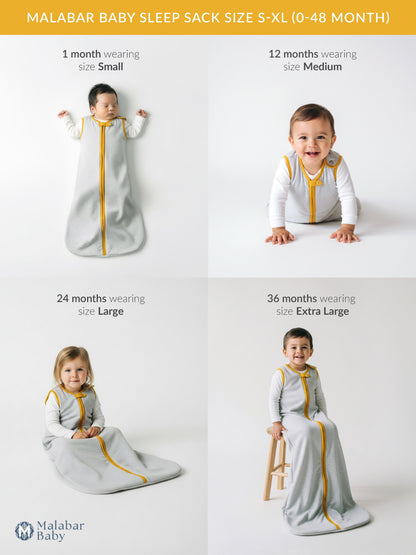Malabar Baby TOG 0.6 (Lightweight) - Erawan Grey Wearable Baby Sleep Sack