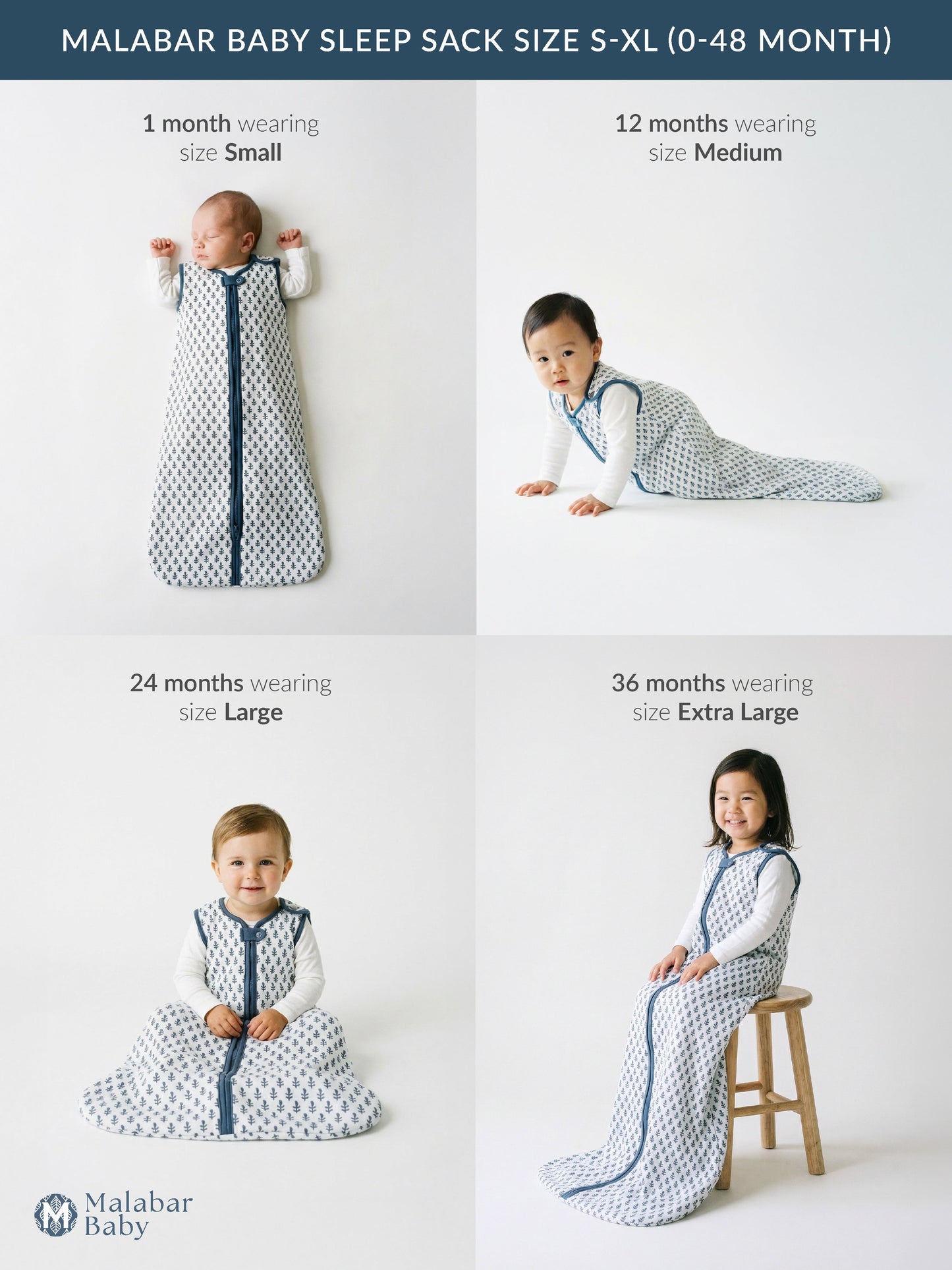 Malabar Baby TOG 0.6 (Lightweight) - Fort Blue Wearable Baby Sleep Sack