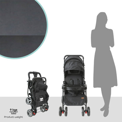 Moon Magnum Twin Stroller Black Birth to 15 kg - Open Box