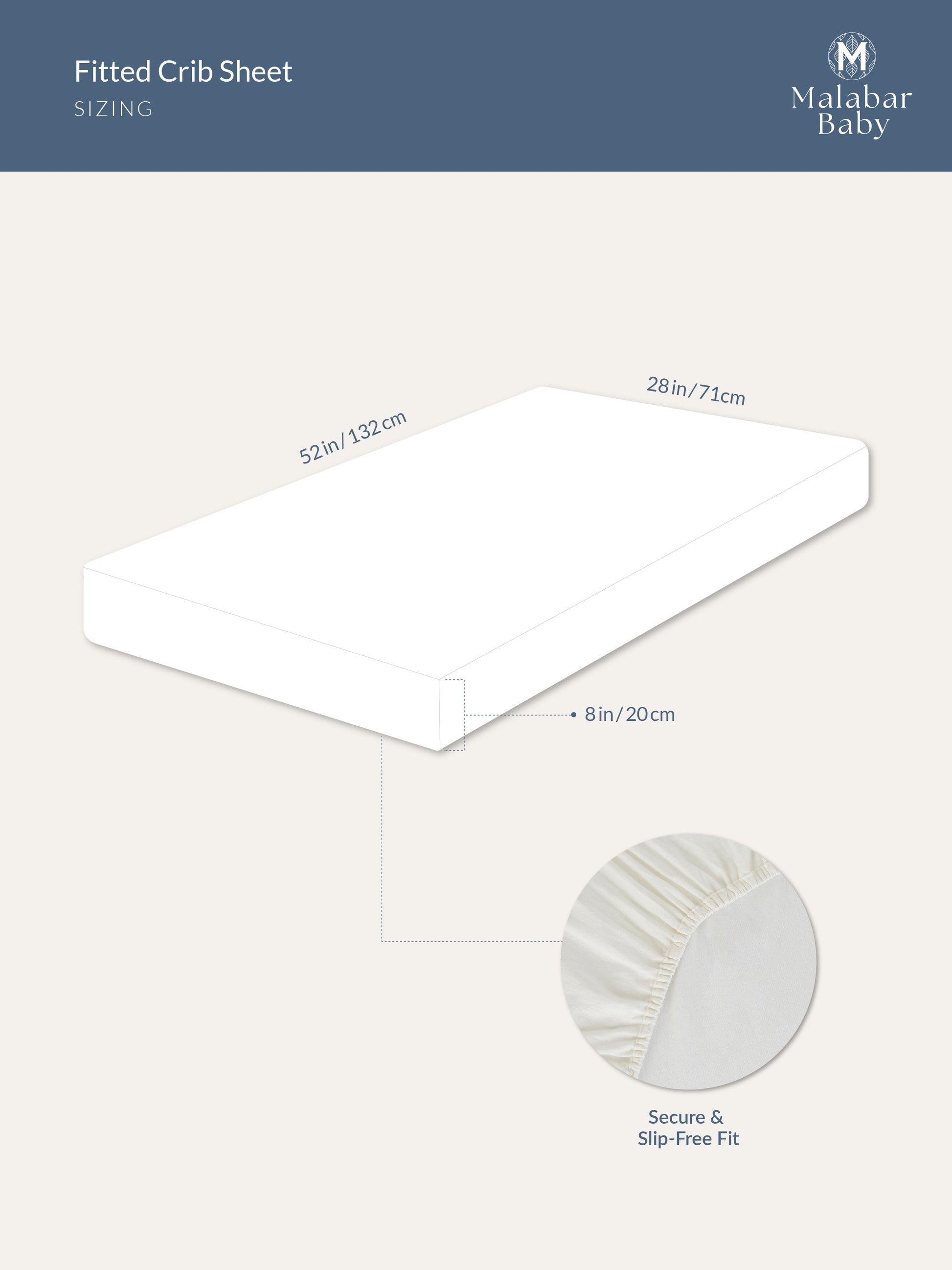 Malabar Baby Grey Brushstroke Fitted Crib Sheet