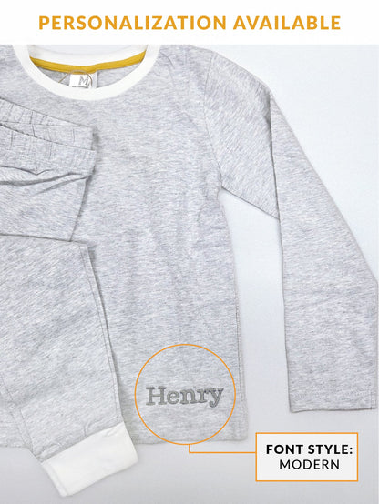 Malabar Baby Toddler & Big Kid Cotton Knit PJ Set (Erawan Grey)