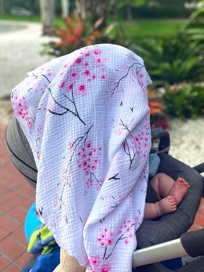 Malabar Baby Organic Snug Blanket - Cherry Blossom
