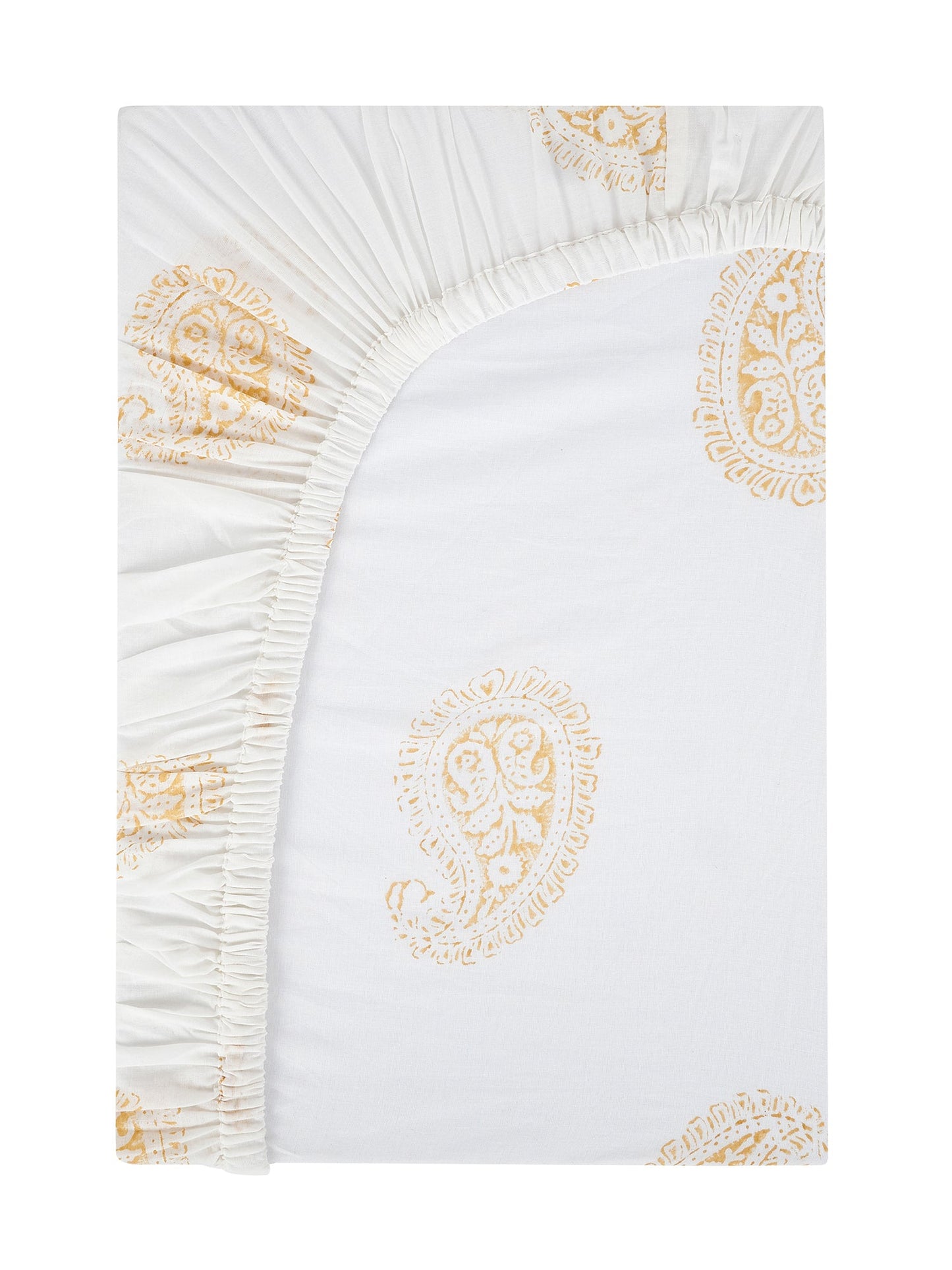 Malabar Baby Mustard Paisley Fitted Crib Sheet
