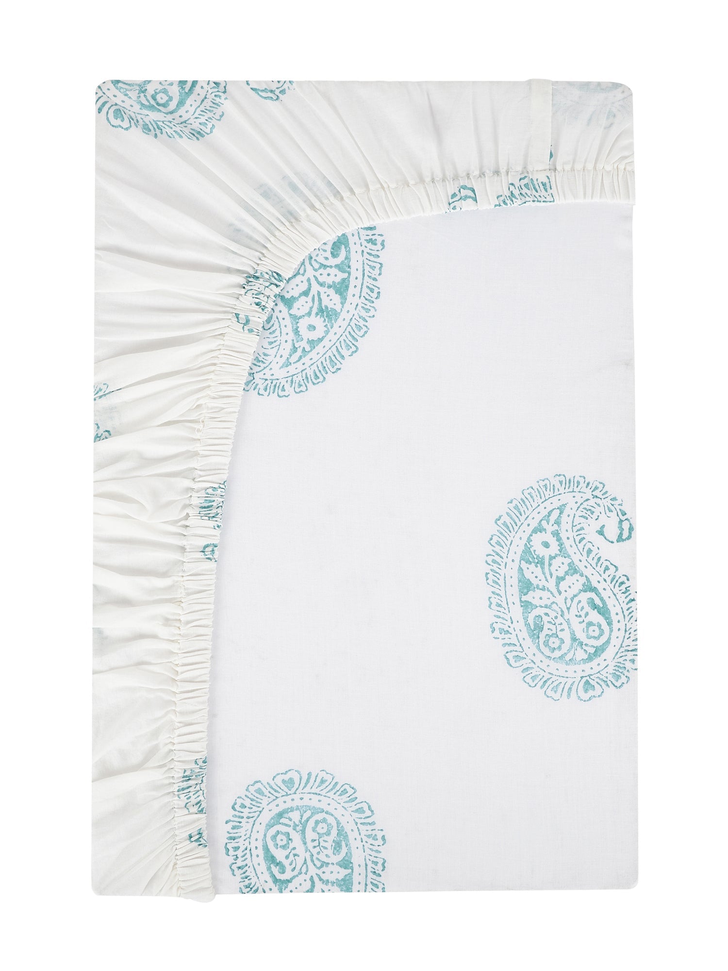 Malabar Baby Teal Paisley Fitted Crib Sheet