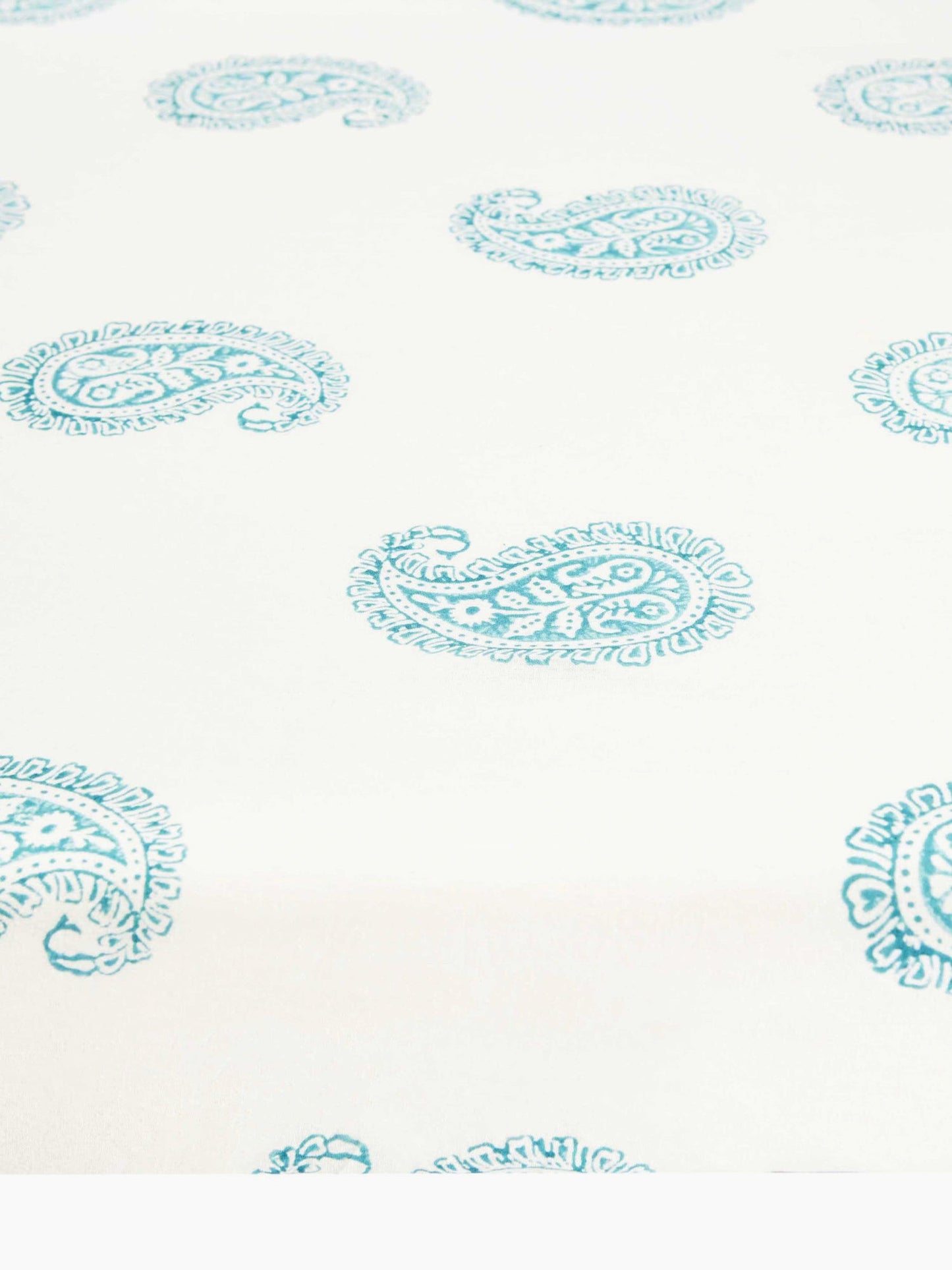 Malabar Baby Teal Paisley Fitted Crib Sheet