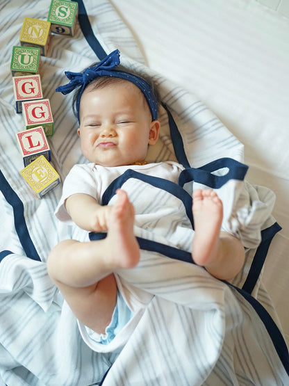 Malabar Baby Cairo Blue Striped Cotton Dohar Blanket
