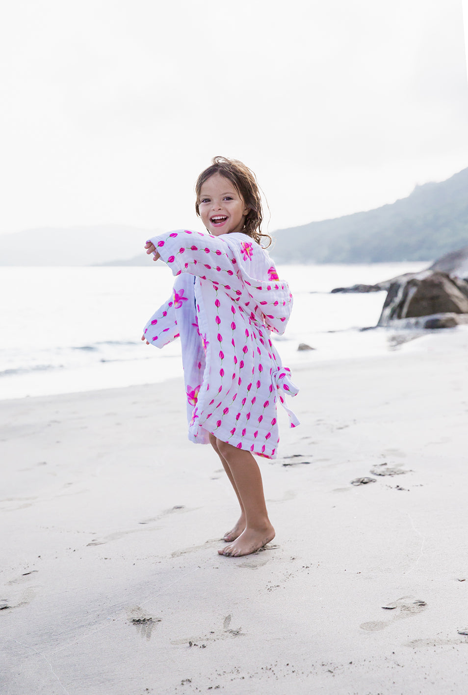 Malabar Baby Kids Hooded Muslin Robe - Enchanted Garden (Lotus)