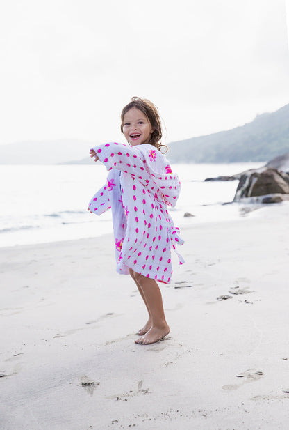 Malabar Baby Kids Hooded Muslin Robe - Enchanted Garden (Lotus)